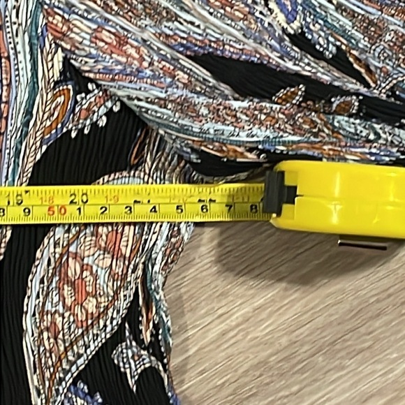 Spense Women's Button Front Shirt 3X Black Paisley Stretch Smock Body Longline - Picture 9 of 11